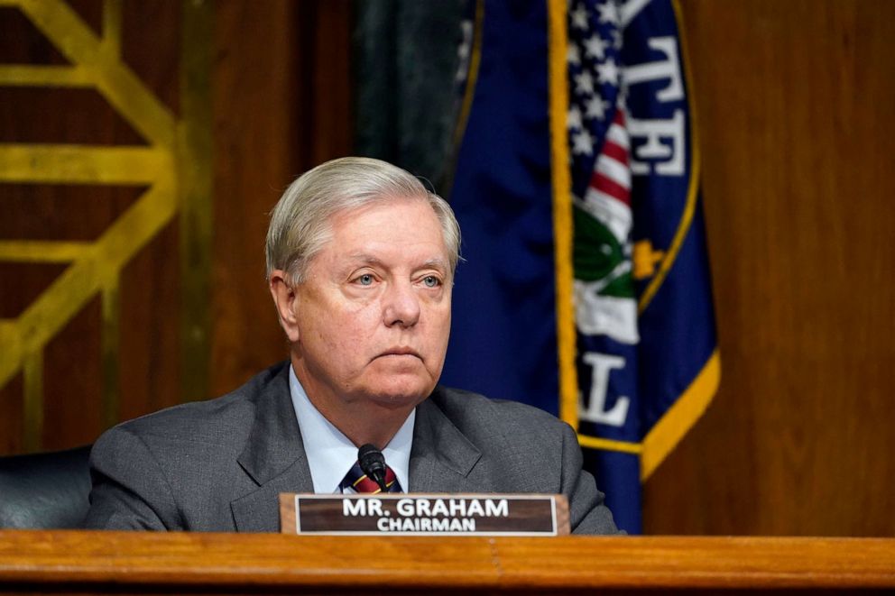 PHOTO: In this Nov. 10,, 2020, file photo, Senator Lindsey Graham, a Republican from South Carolina and chairman of the Senate Judiciary Committee, listens during a hearing in Washington, D.C.