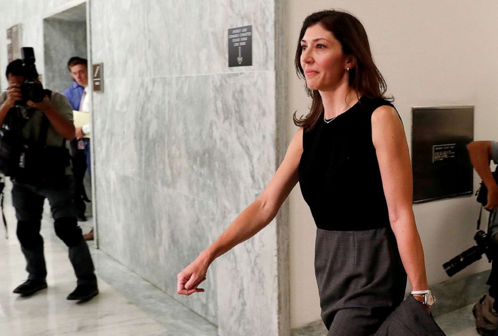 PHOTO: Former FBI lawyer Lisa Page arrives for a House Judiciary Committee deposition on Capitol Hill in Washington, July 13, 2018.
