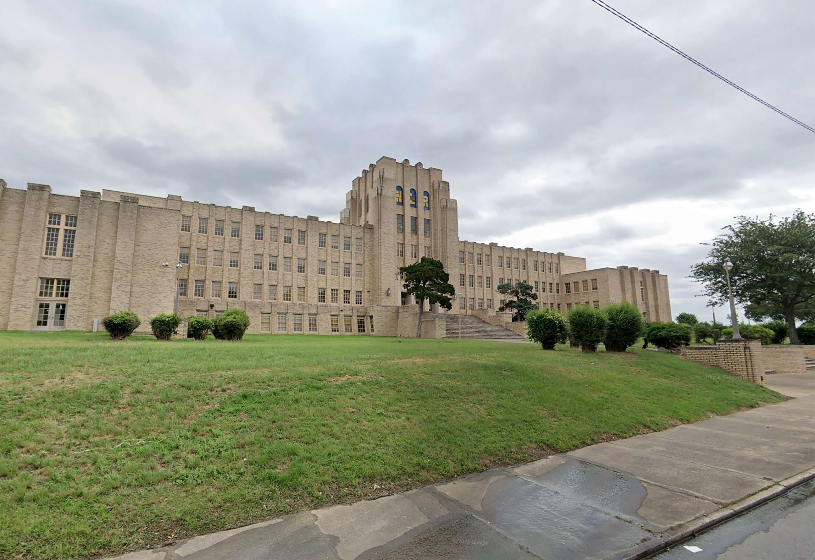 PHOTO: North Little Rock High School in a Google Maps Street View image in 2021.