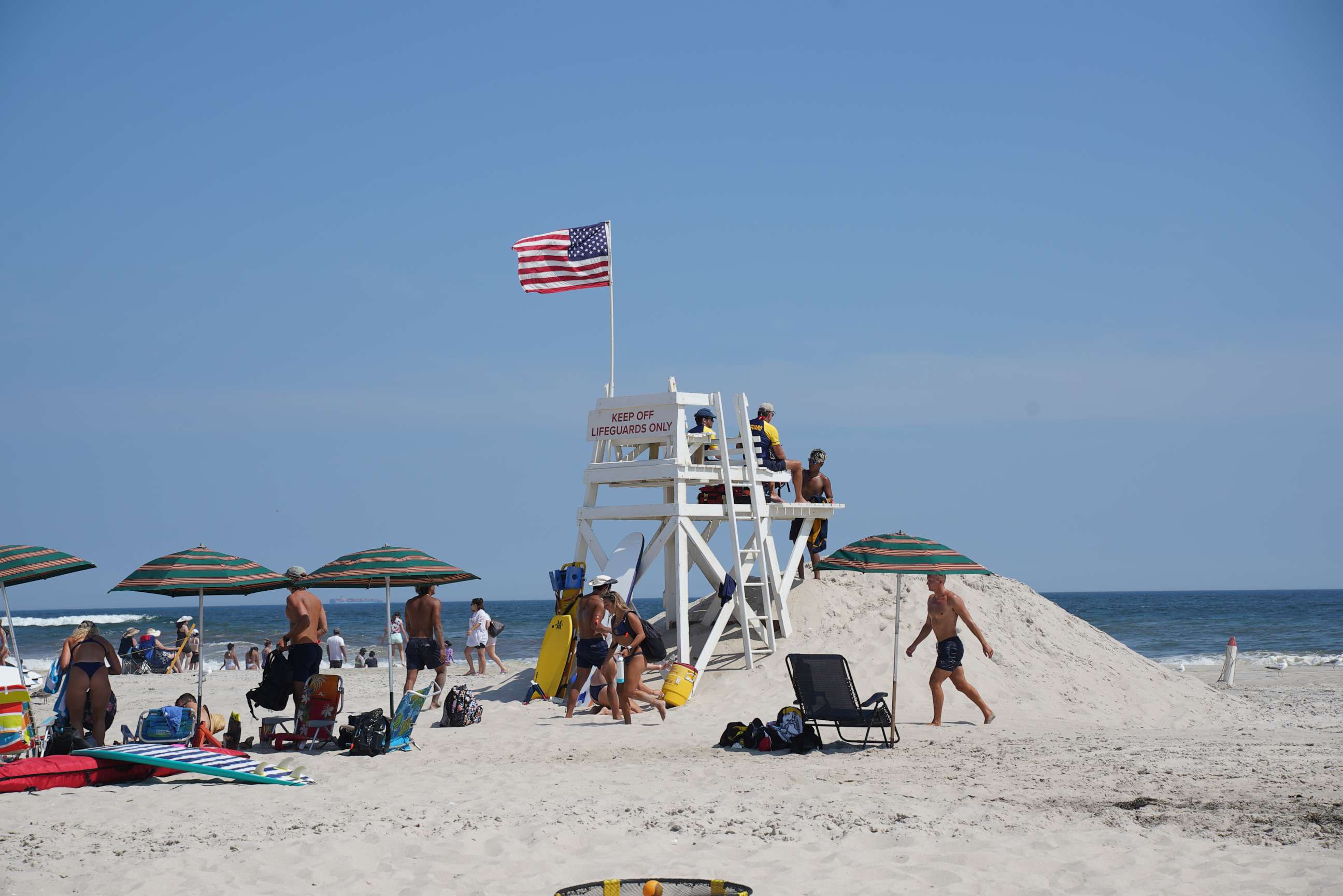 PHOTO: Sharks spotted in Long Island, New York City, led to the closure of several beaches in July 22, 2022.