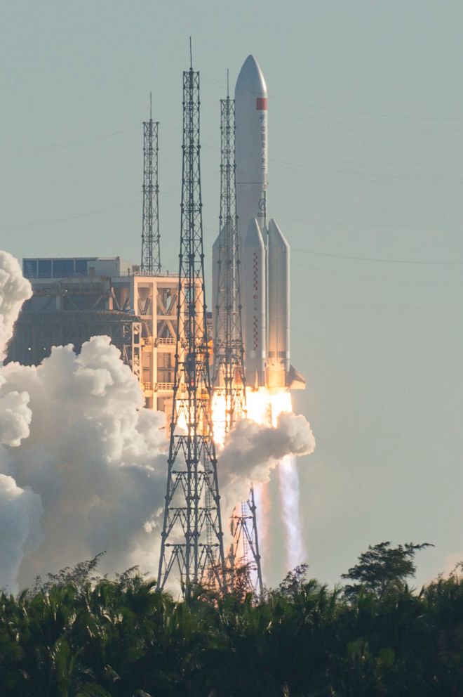 PHOTO: A Long March 5B rocket lifts off from the Wenchang launch site on China's southern Hainan island on May 5, 2020.