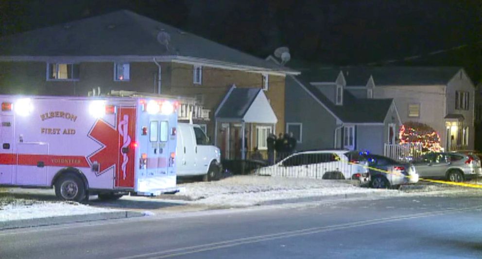 PHOTO: The crime scene outside the house in Long Branch, NJ, where a 16 year-old shot and killed members of his family and a family friend on New Year's eve.