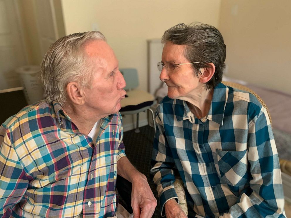 PHOTO: Joseph and Eve Loreth reunited Thursday after being separated for 215 days due to COVID-19. The two have been married for 60 years.