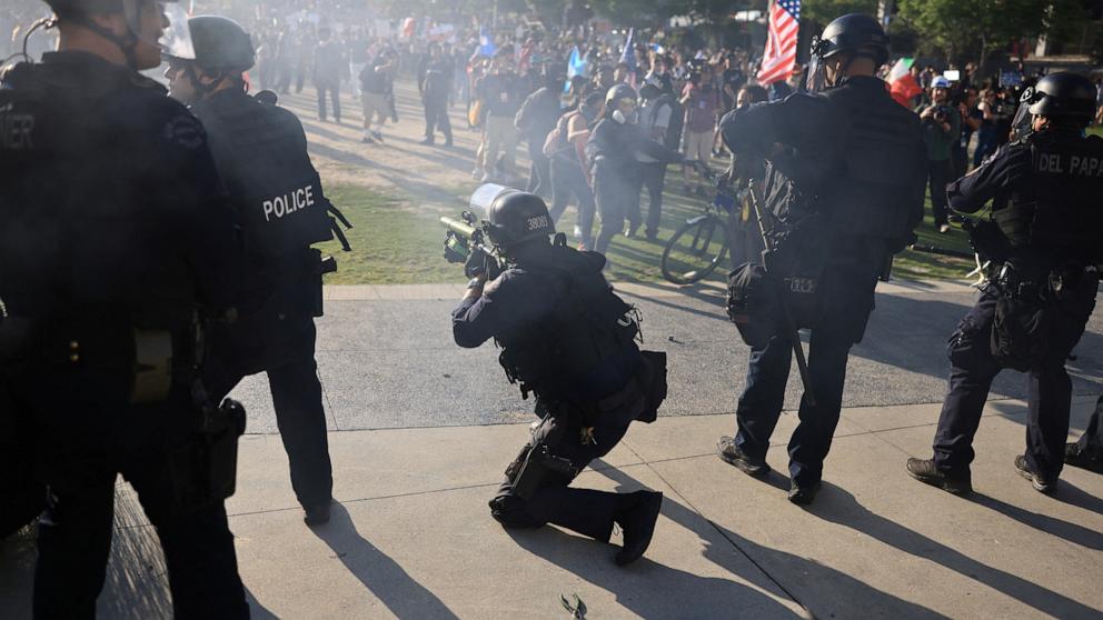 PHOTO: Protest against federal immigration sweeps, in Los Angeles