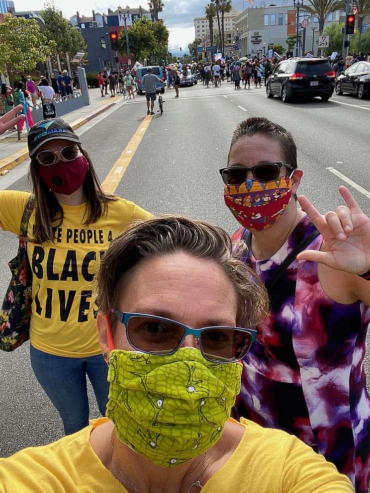 PHOTO: White People at a protest in Los Angeles, California for Black Lives Organizer Hannah Jurs-Allen.