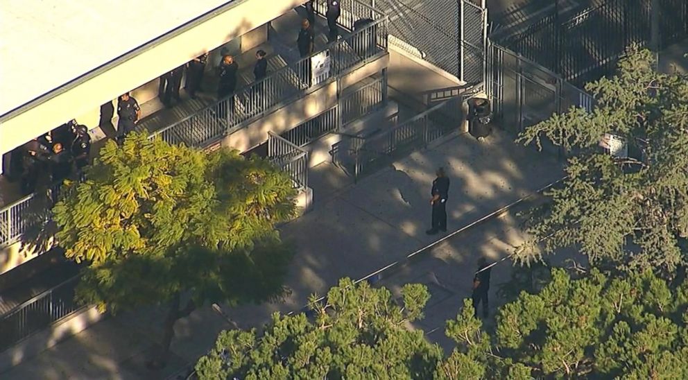 PHOTO: Two teenagers were shot and injured at Sal Castro Middle School in Los Angeles, Calif., Feb. 1, 2018.