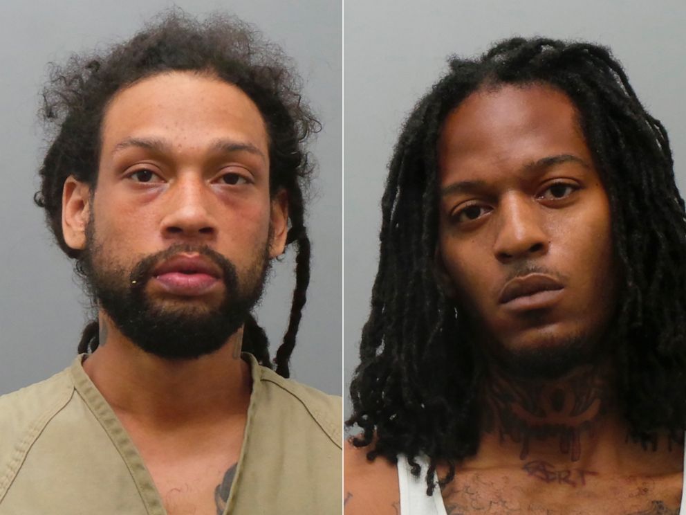 PHOTO: These undated photos released by the St. Louis County Police Department show Anthony Watkins Jr., (L) and Terrance Wesley, who were both charged on July 9, 2019, with fatally shooting five men in St. Louis.