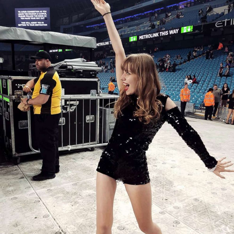 PHOTO: The 20-year-old Taylor Swift fan dancing at one of the singer's shows. 