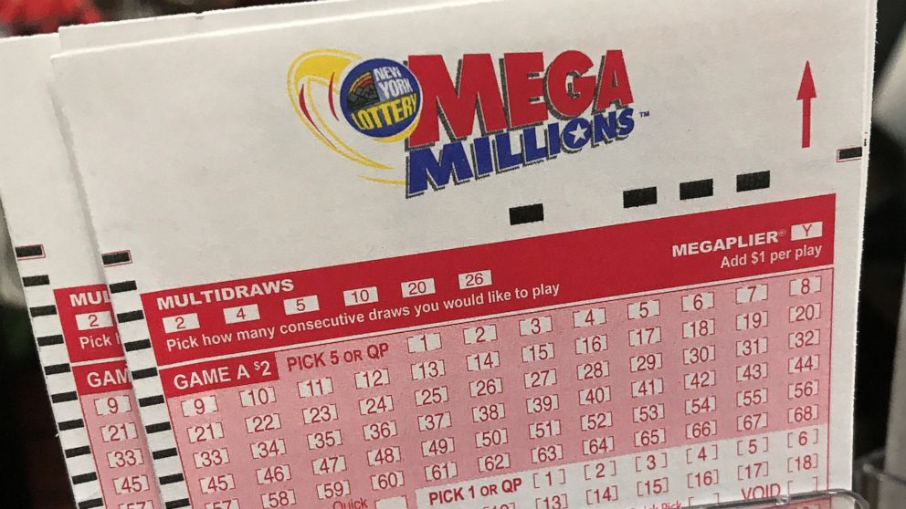 A Mega Millions ticket is pictured in a store in New York City, Jan. 5, 2018. 