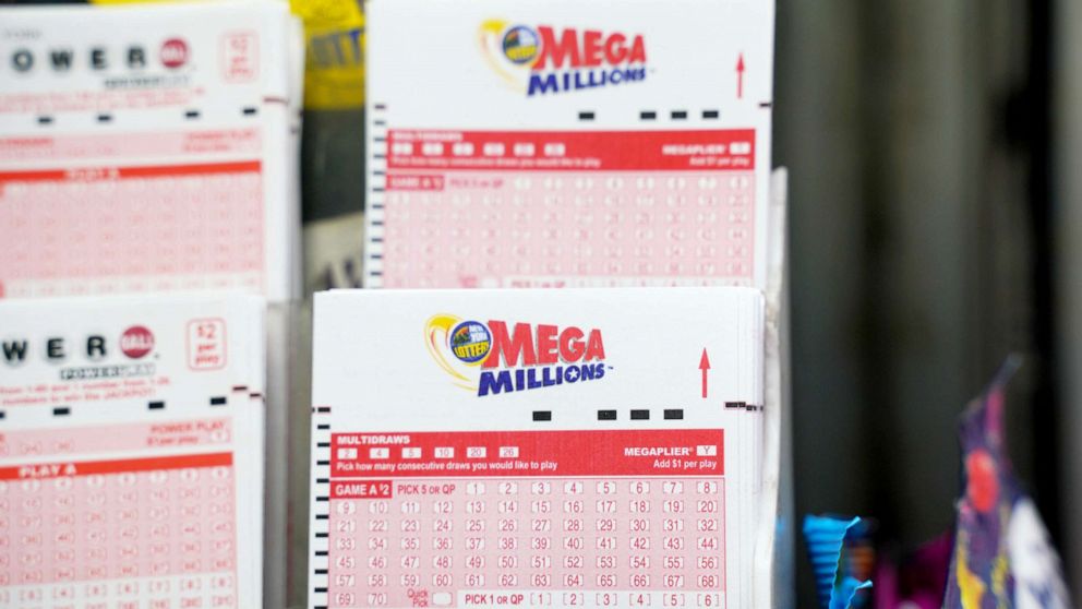 PHOTO: Mega Millions lottery tickets are displayed for sale in New York, July 27, 2022.