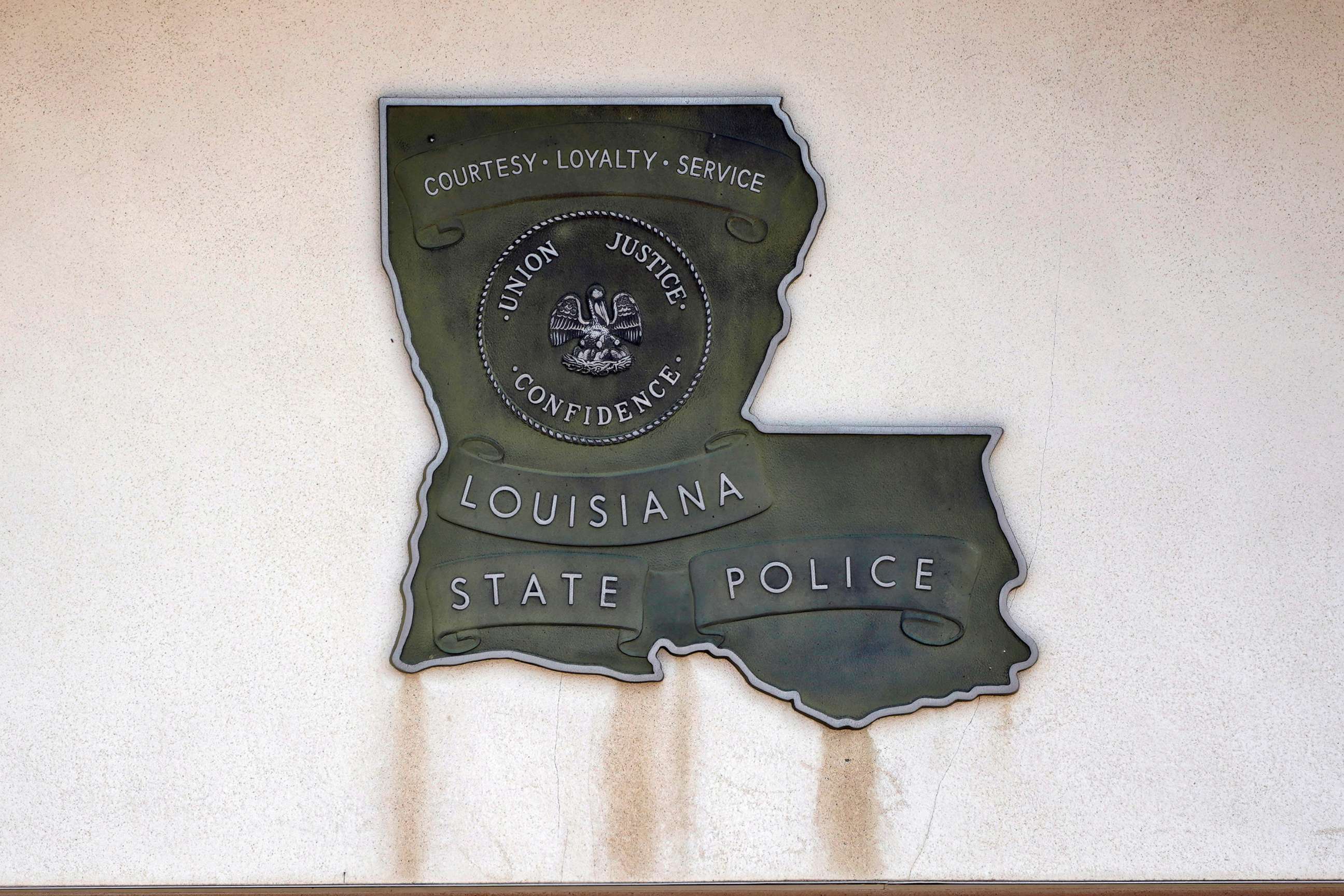 PHOTO: A Louisiana State Police sign marks the headquarters of Louisiana State Police Troop F in Monroe, La., Aug. 4, 2021.