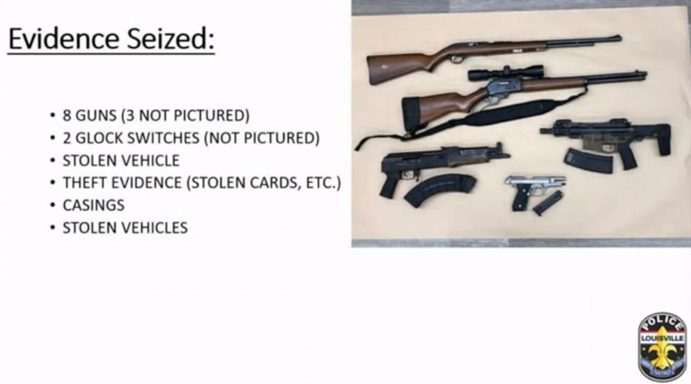 PHOTO: The Louisville Metro Police Department said it has seized multiple firearms in connection with a shooting on Jan. 1, 2023.