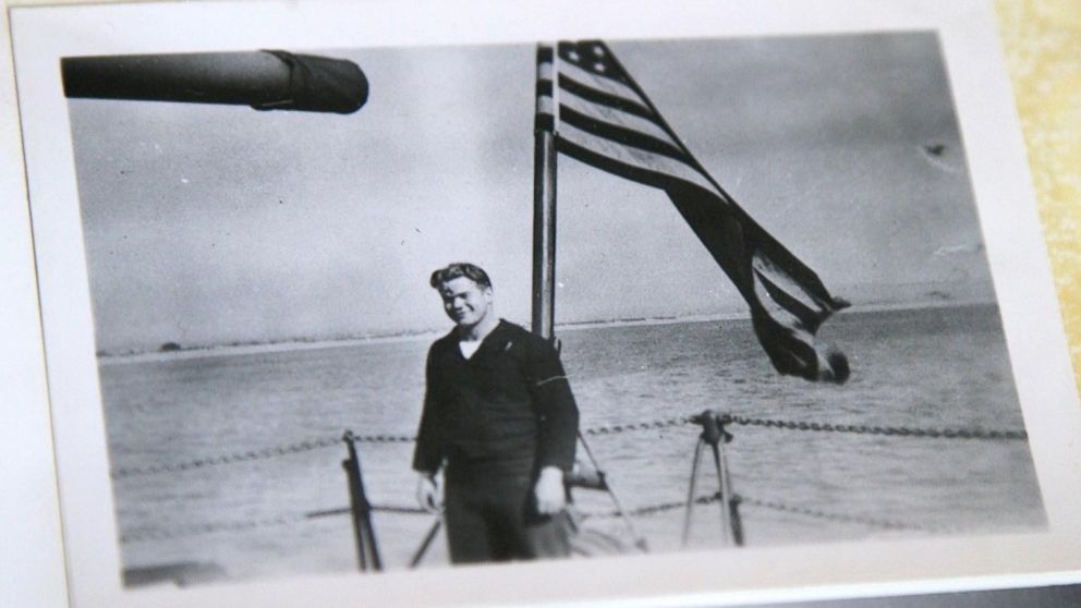 PHOTO: A photo of Loyd Leatherman taken aboard the U.S.S. Oglethorpe during World War II. 