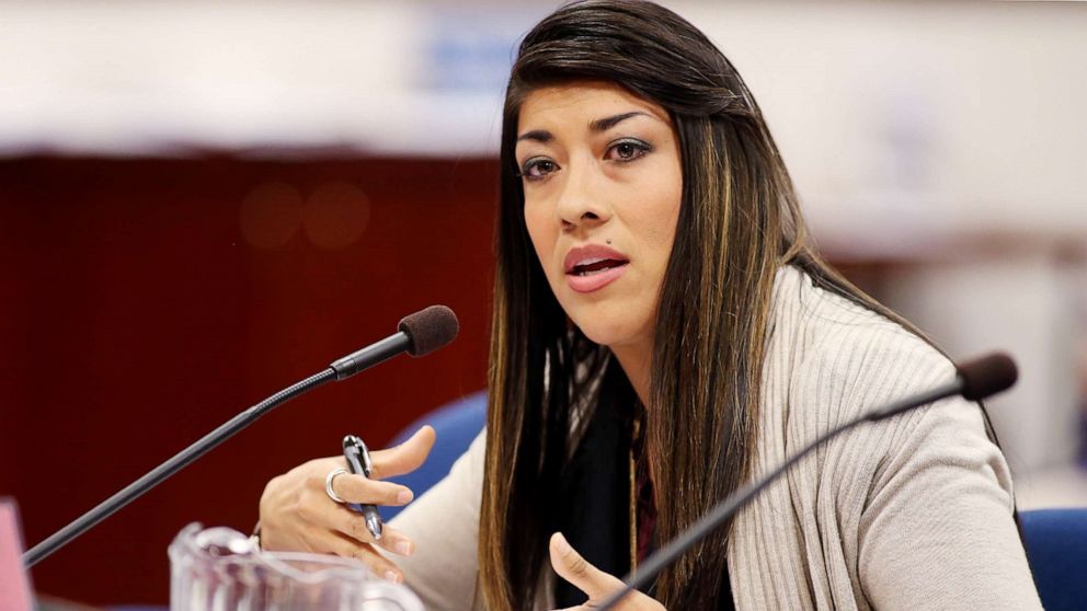PHOTO: Nevada Assemblywoman Lucy Flores presents a measure in committee at the Legislative Building in Carson City, Nev., May 10, 2013.