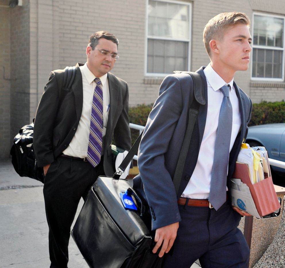 PHOTO: Beta Theta Pi member  Luke Visser leaves the Centre County courthouse in this July 11, 2017 file photo in Bellefonte, Pa.