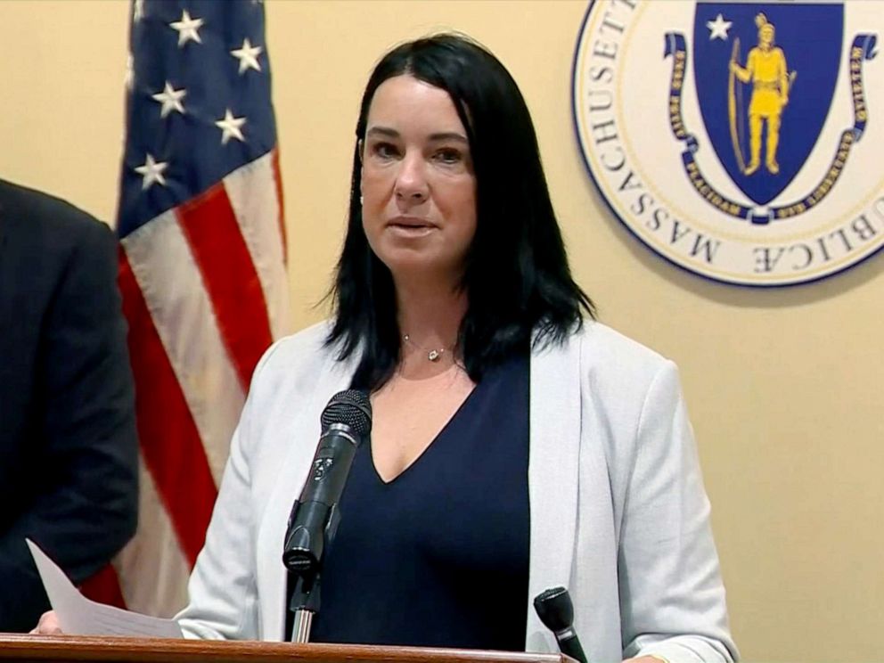 PHOTO: Lynn Roy speaks at a press conference in Massachusetts, July 24, 2019.