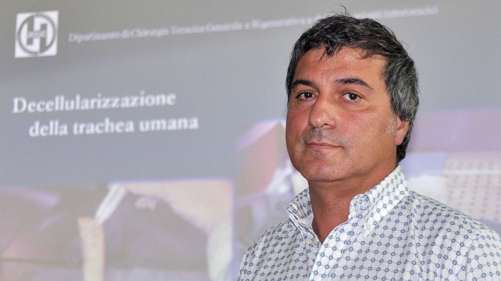 PHOTO: Dr. Paolo Macchiarini appears on July 30, 2010, during a press conference announcing what he called the successful transplant of windpipes using innovative stem cell tissue regeneration, in Florence, Italy,