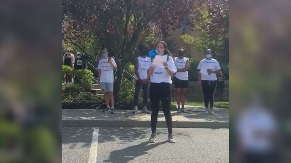 PHOTO: Machayla Randall helped organize a Juneteenth protest, where she addressed a crowd.