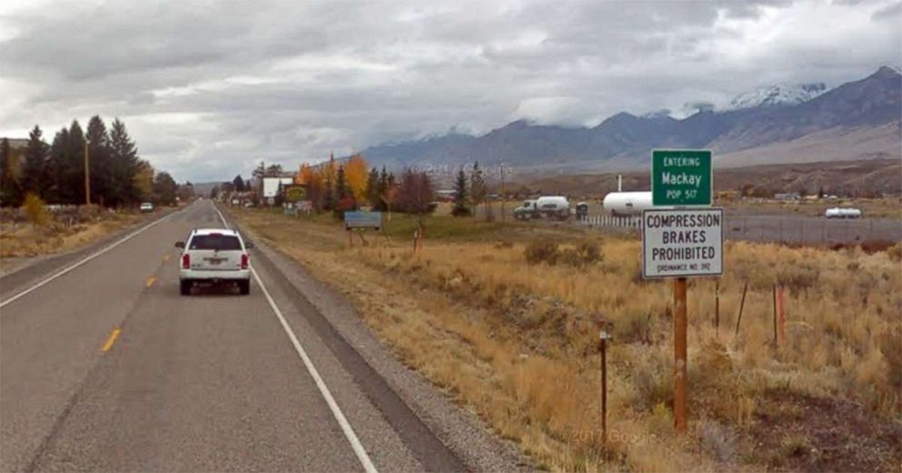 PHOTO: The road leading to Mackay, Idaho is pictured in a Google Maps Street View image, circa October 2016.
