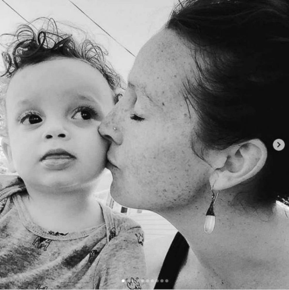 PHOTO: Madelyn Ellen Linsenmeir, who suffered from drug addicition, shown with her son Ayden, who was born in 2014.