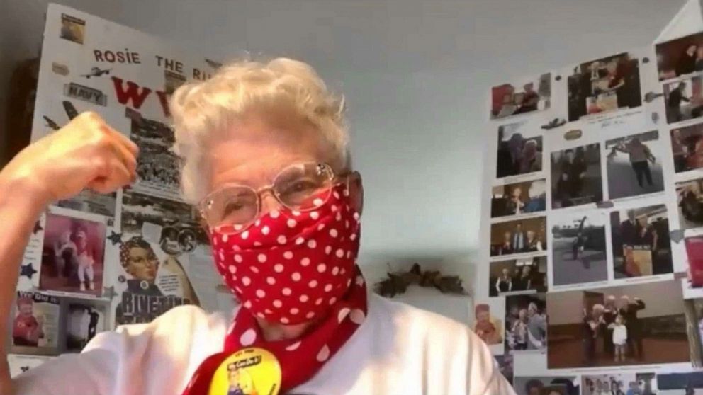 Rosie the Riveter' back on the job making masks to prevent spread of  COVID-19 - ABC News