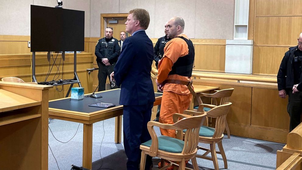 PHOTO: Maine shooting suspect Joseph Eaton appears in court in West Bath, Maine, on April 20, 2023.