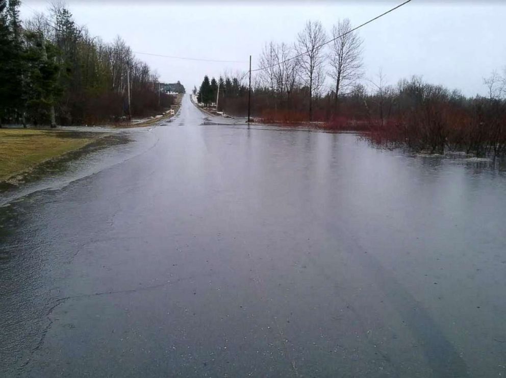 PHOTO: Presque Isle in Caribou, Maine is seen flooded, April 26, 2018, after heavy rains in the area.