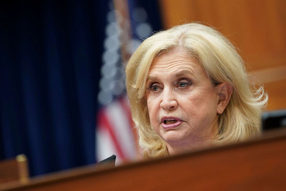 PHOTO: U.S. Rep. Carolyn Maloney, D-N.Y., speaks during a House Select Subcommittee on the Coronavirus Crisis hearing in Washington, D.C., on Sept. 23, 2020.