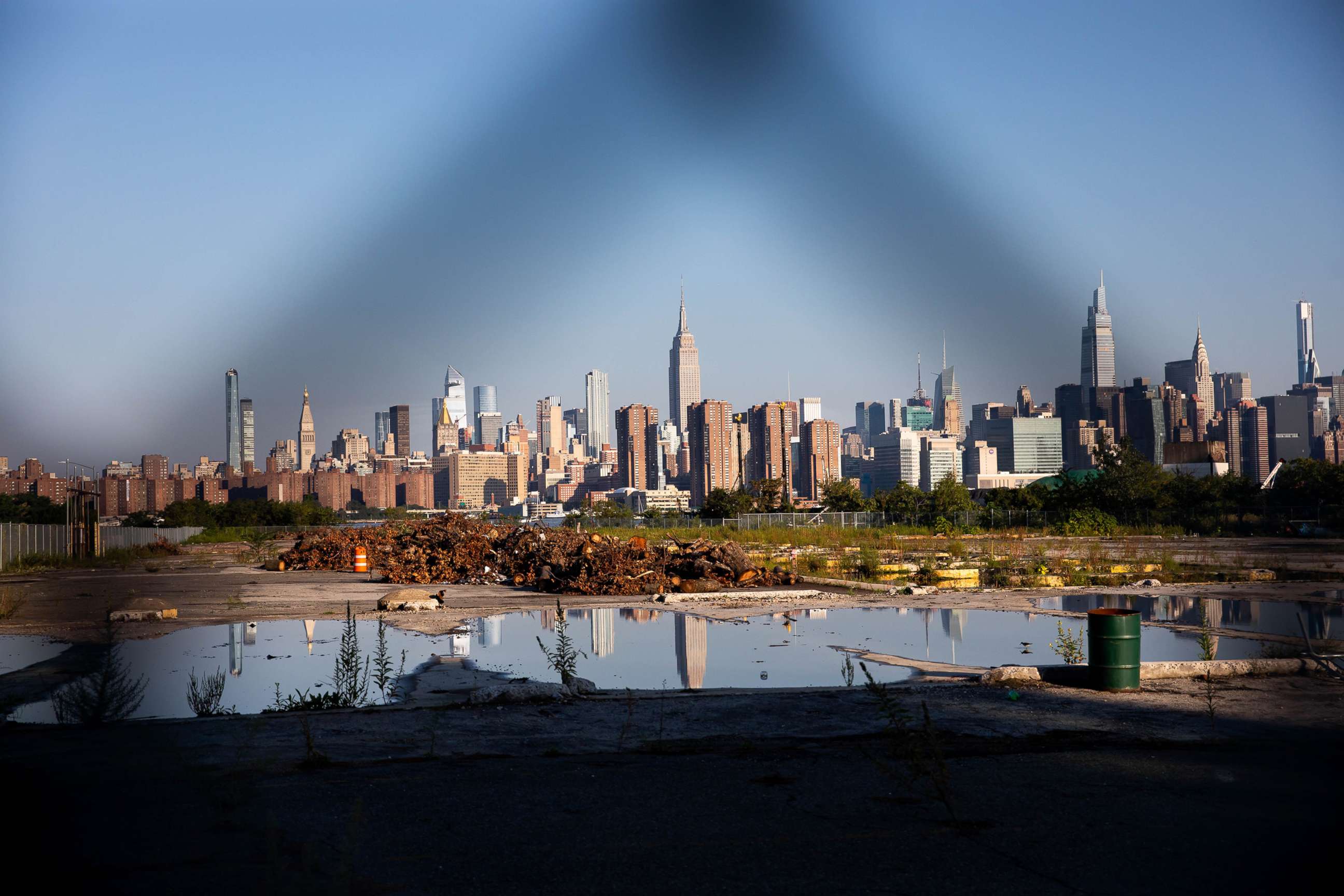 PHOTO: Buildings in the Manhattan skyline seen from the Williamsburg neighborhood in the Brooklyn borough of New York, Sept. 4, 2020.