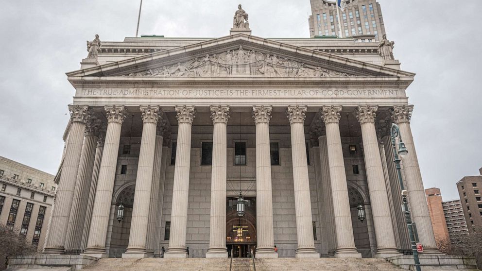 PHOTO: The New York County Supreme Court building is shown on March 24, 2023, in New York.