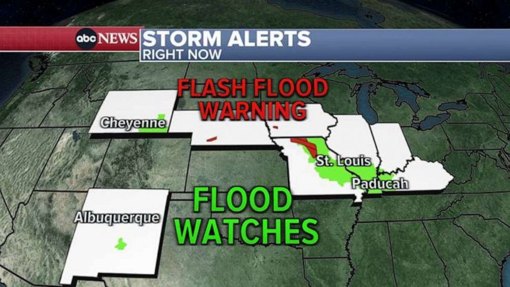 PHOTO: St. Louis will be in the bullseye for heavy rainfall on Wednesday that could cause flash flooding.