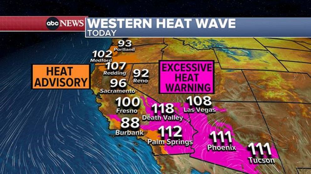 PHOTO: Monday weather forecast in the West.