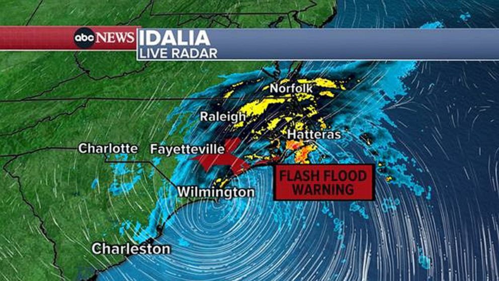 PHOTO: Tropical Storm Idalia churned near Wilmington, N.C., at 5 a.m. ET on Aug. 31, 2023.