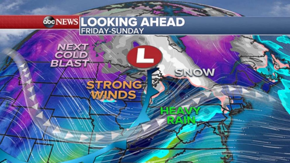 PHOTO: There is potential for a more notable storm system later this week that could bring wind, heavy rain and some snow to parts of the Midwest, Great Lakes and some parts of the Northeast.
