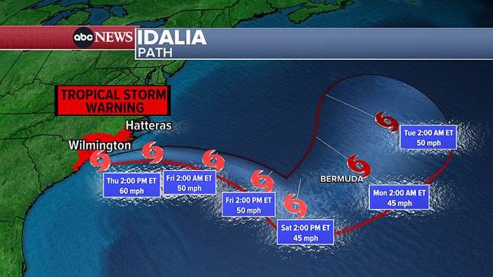 PHOTO: The latest forecast path for Idalia as of 5 a.m. ET on Aug. 31, 2023.