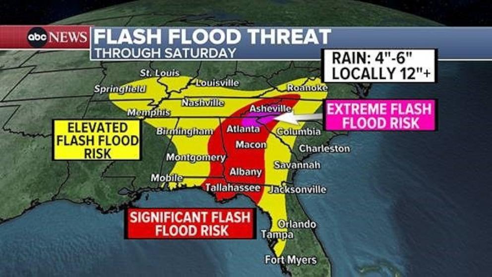 PHOTO: Flash flood threat through Saturday.