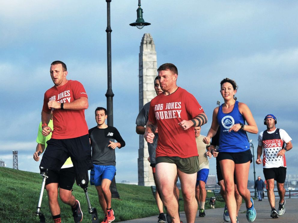 PHOTO: Rob Jones running on Castle Island in Massachusetts, Oct. 15th, 2017.