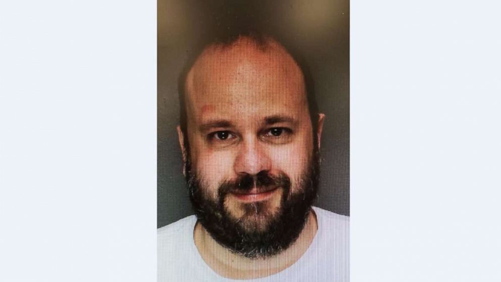 Marc Lamparello, 37, seen in a mugshot from when he was arrested on Monday, April 15, 2019, for refusing to leave Sacred Heart Cathedral in Newark, N.J.