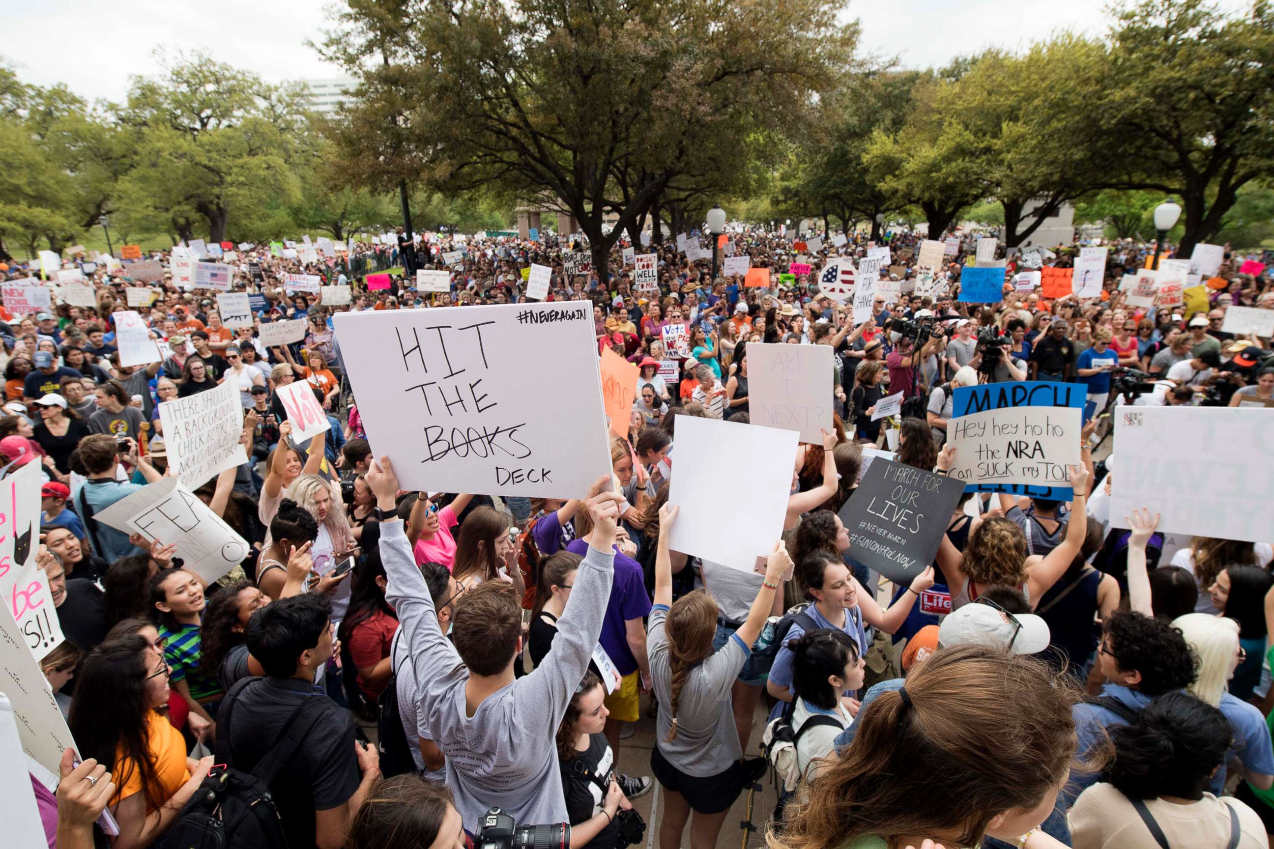 PHOTO: Thousands of marchers converge at the state Capitol in Austin, Texas, during March for Our Lives rally, March 24, 2018.
