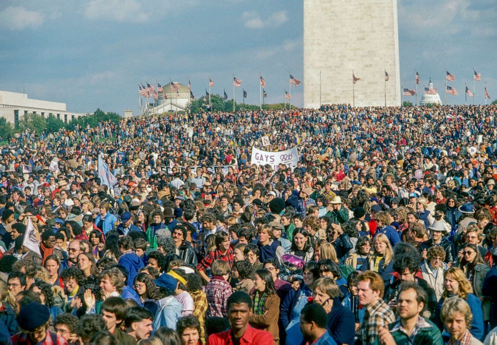 PHOTO: In this Oct. 14, 1979, file photo, the first National March on Washington for Lesbian and Gay Rights takes place in Washington D.C.