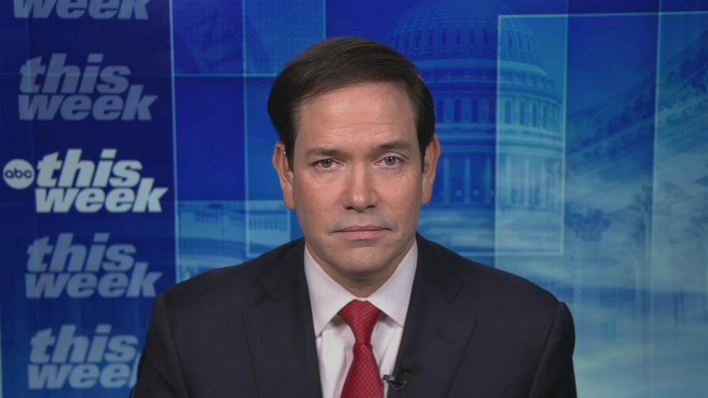 PHOTO: Secretary of State Marco Rubio speaks with ABC News while appearing on This Week, Jan. 4, 2026.