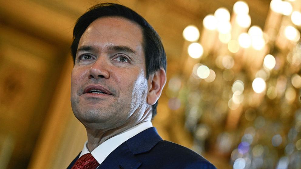 PHOTO: Secretary of State Marco Rubio arrives at the Quai d'Orsay, France's Minister of Foreign Affairs for high-level talks to discuss Ukraine and its security in Paris, April 17, 2025.