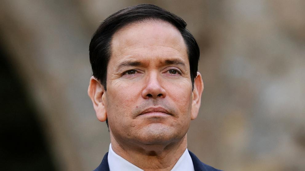 PHOTO: Secretary of State Marco Rubio attends a family photo session on the second day of the G7 Foreign Ministers' Meeting in Vaux-de-Cernay Abbey in Cernay-la-Ville near Paris, France, March 27, 2026. 