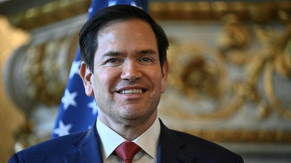 PHOTO: Secretary of State Marco Rubio arrives at the Quai d'Orsay, France's Minister of Foreign Affairs for high-level talks to discuss Ukraine and its security in Paris, April 17, 2025.