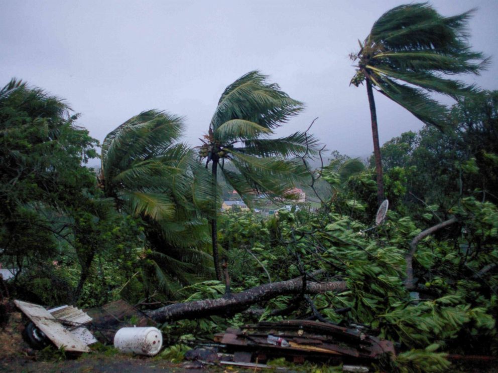 PHOTO: Powerful winds and rains from hurricane Maria as it batters the city of Petit-Bourg on the French Caribbean island of Guadeloupe, Sept. 19, 2017.