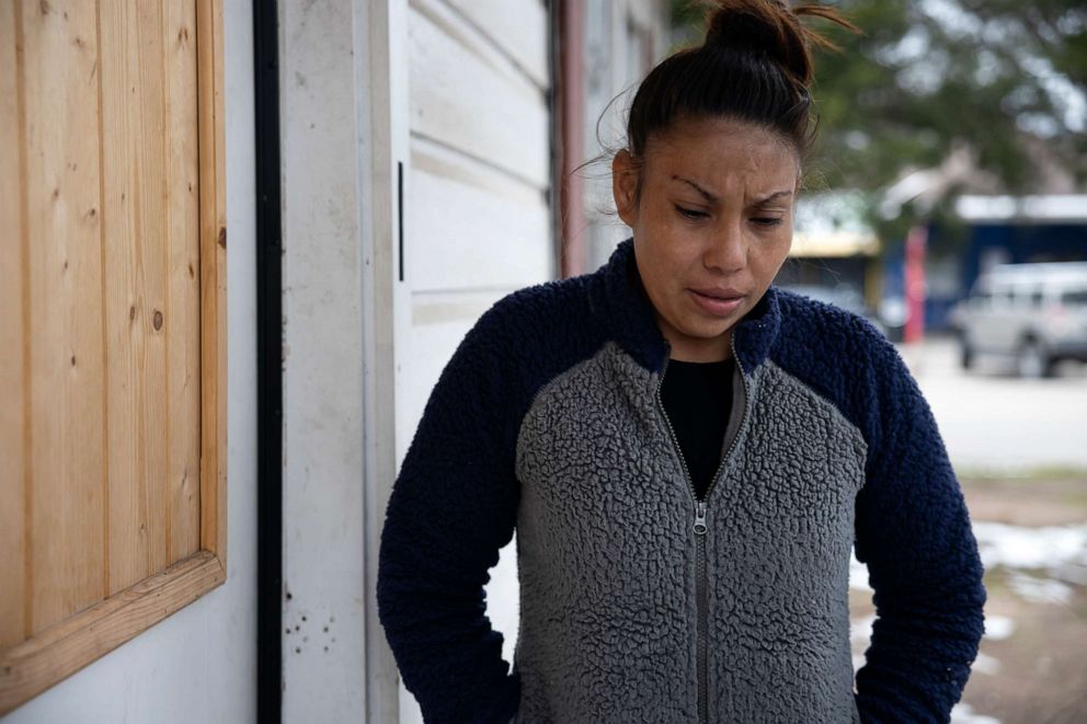 PHOTO: Maria Pineda speaks about her son, Feb. 18, 2021, in Conroe, Texas. 