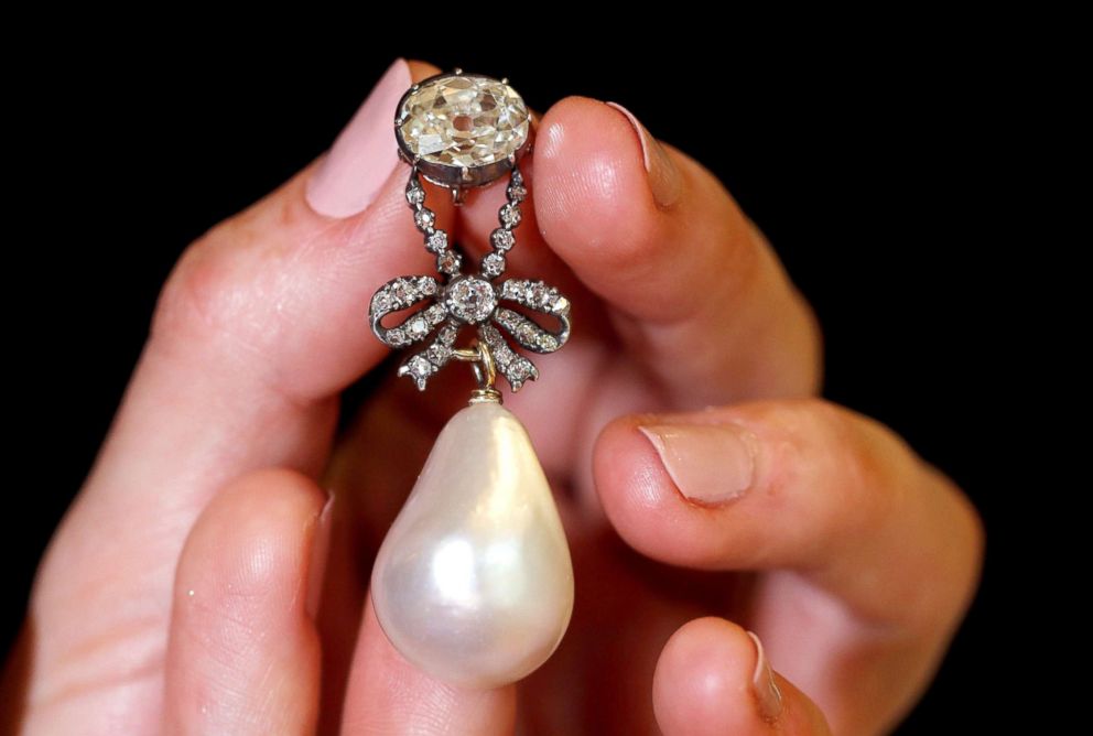 PHOTO: A natural pearl and diamond pendant once owned by Marie Antoinette.