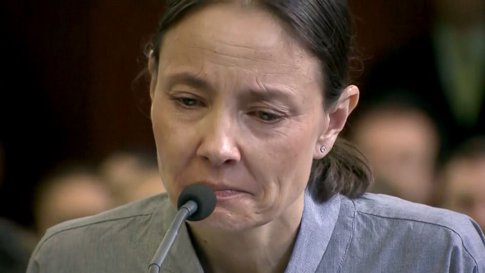 PHOTO: Marina Krim reads an emotional victim impact statement at Yoselyn Ortega's sentencing, May 14, 2018, in New York City.
