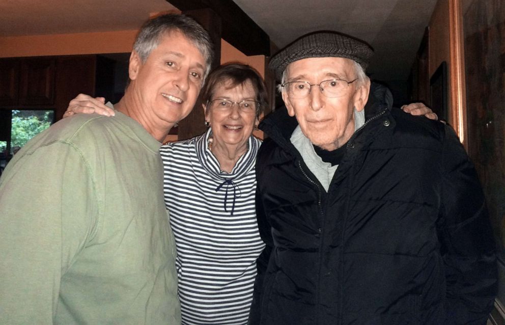 PHOTO: Marion Krueger is pictured with her son Tom Krueger and her husband Ron Krueger in an undated family photo.