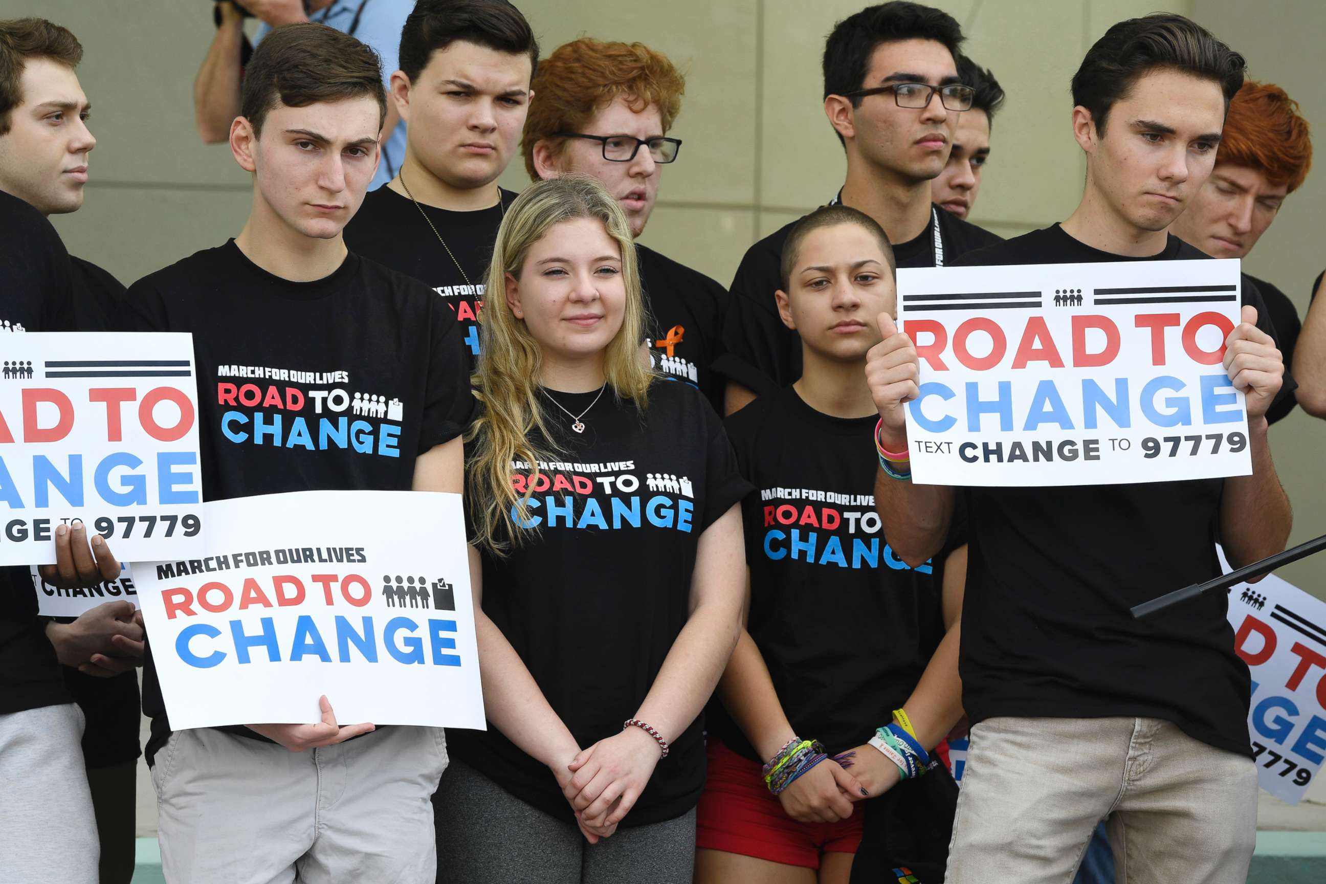 PHOTO: Marjory Stoneman Douglas students hold a press conference on June 4, 2018 at Pine Trails Park in Parkland, Fla.